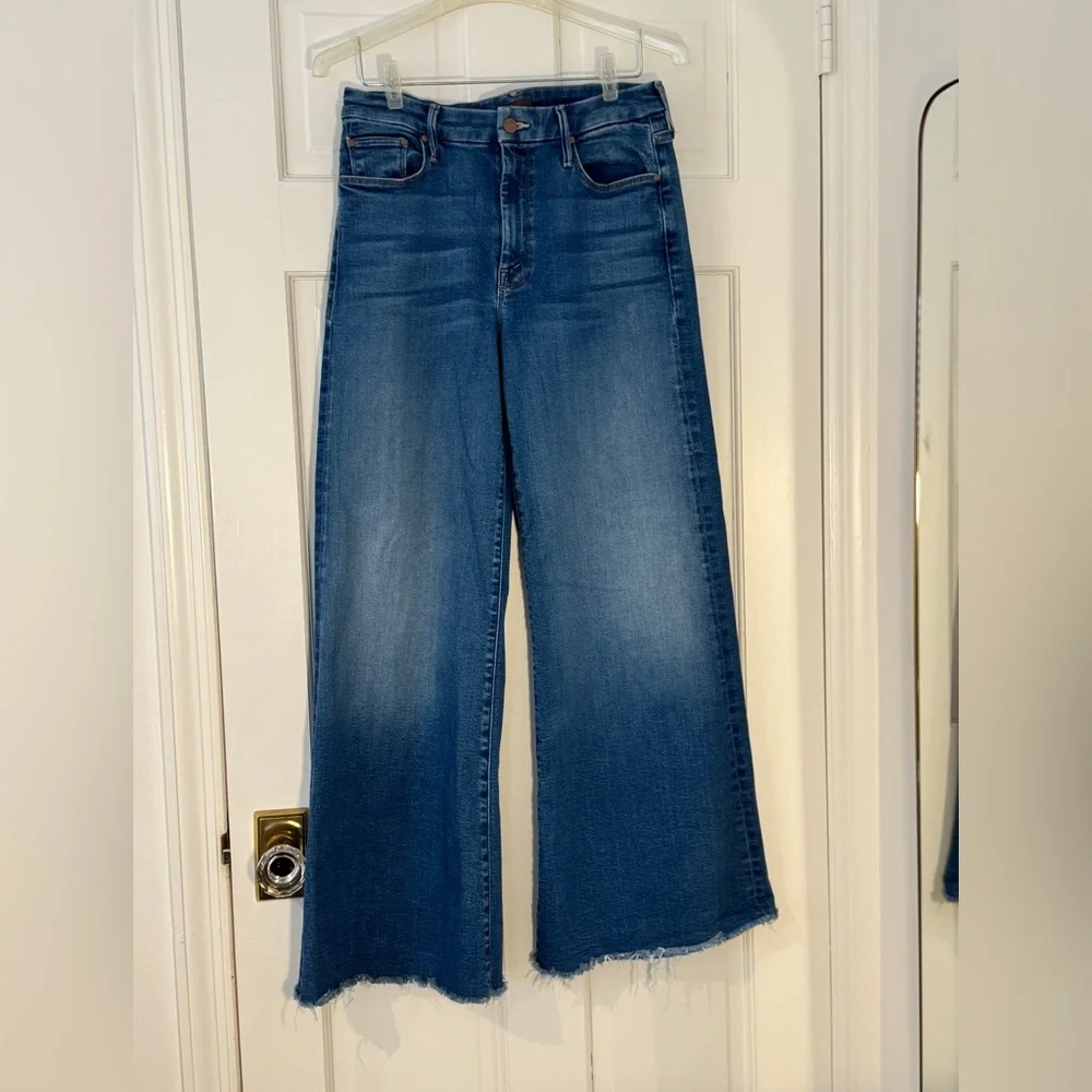 MOTHER Light Blue Wide Leg Jeans - Picture 3 of 7